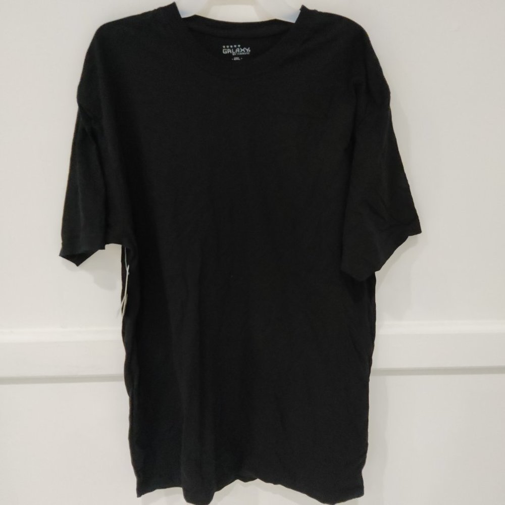 NWT Galaxy By Harvic Men's Short Sleeve Crew Neck T-Shirt Black Sz 2XL $50 4A021